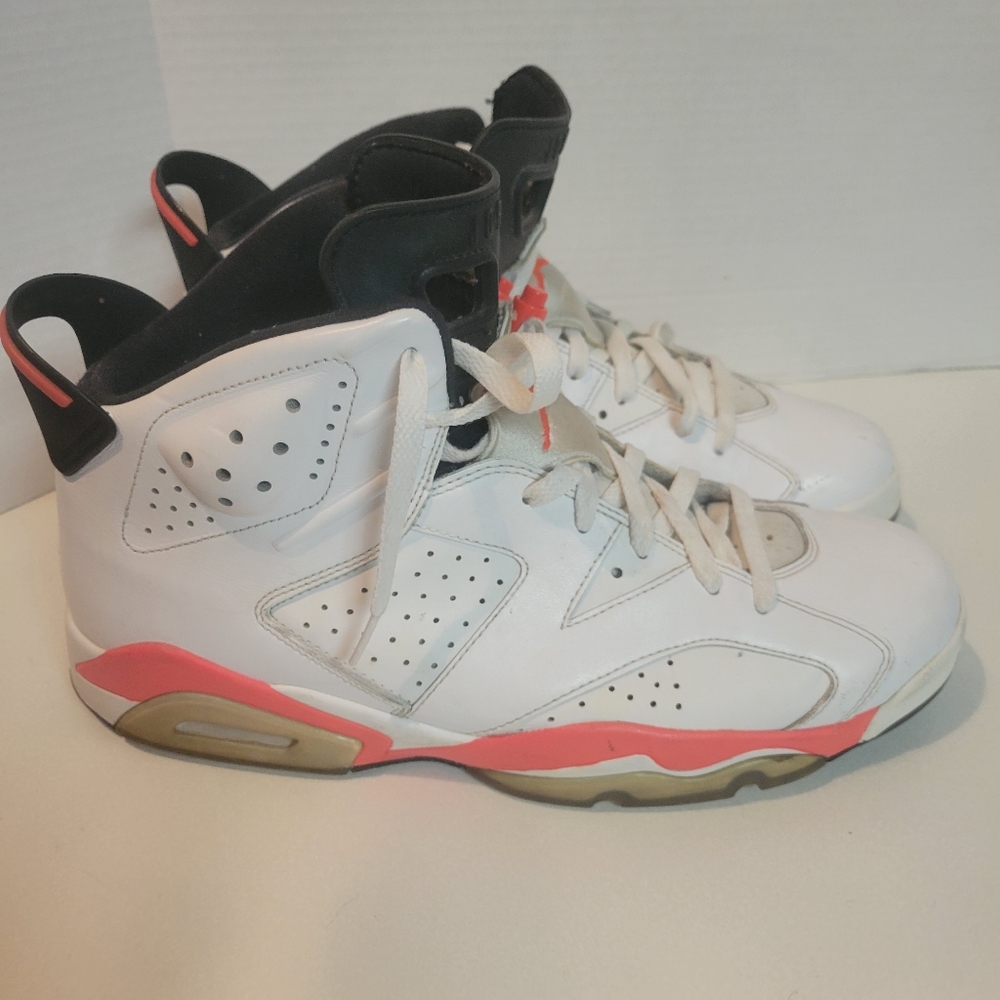 white infrared-black air jordan 6 retro MENS SIZE 12